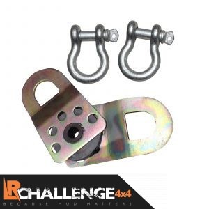 x2 Large D Shackles & x1 Snatch Block Heavy Duty Recovery Kit