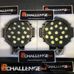 Ice White 18cm – 7” Led Spot lights Pair Most power we do 102 watt Super bright Black