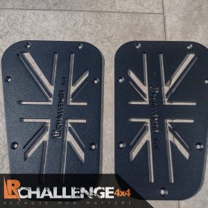 Black Union Jack wing top Air vents to fit Land Rover Defender aluminium