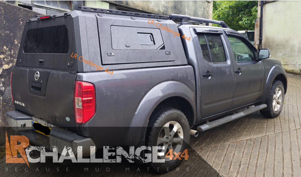 Heavy duty rear canopy hardtop to fit Nissan Navara D40 2005 – 2015 with glass one side Gully wing doors