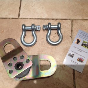 x2 Large D Shackles & x1 Snatch Block Heavy Duty Recovery Kit